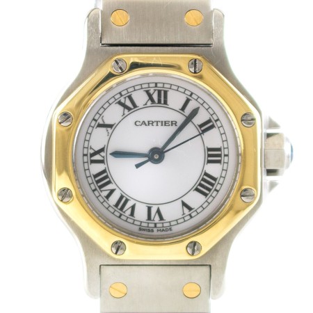 Cartier Uhr Santos Rondé gebraucht Damen Automatik Revision