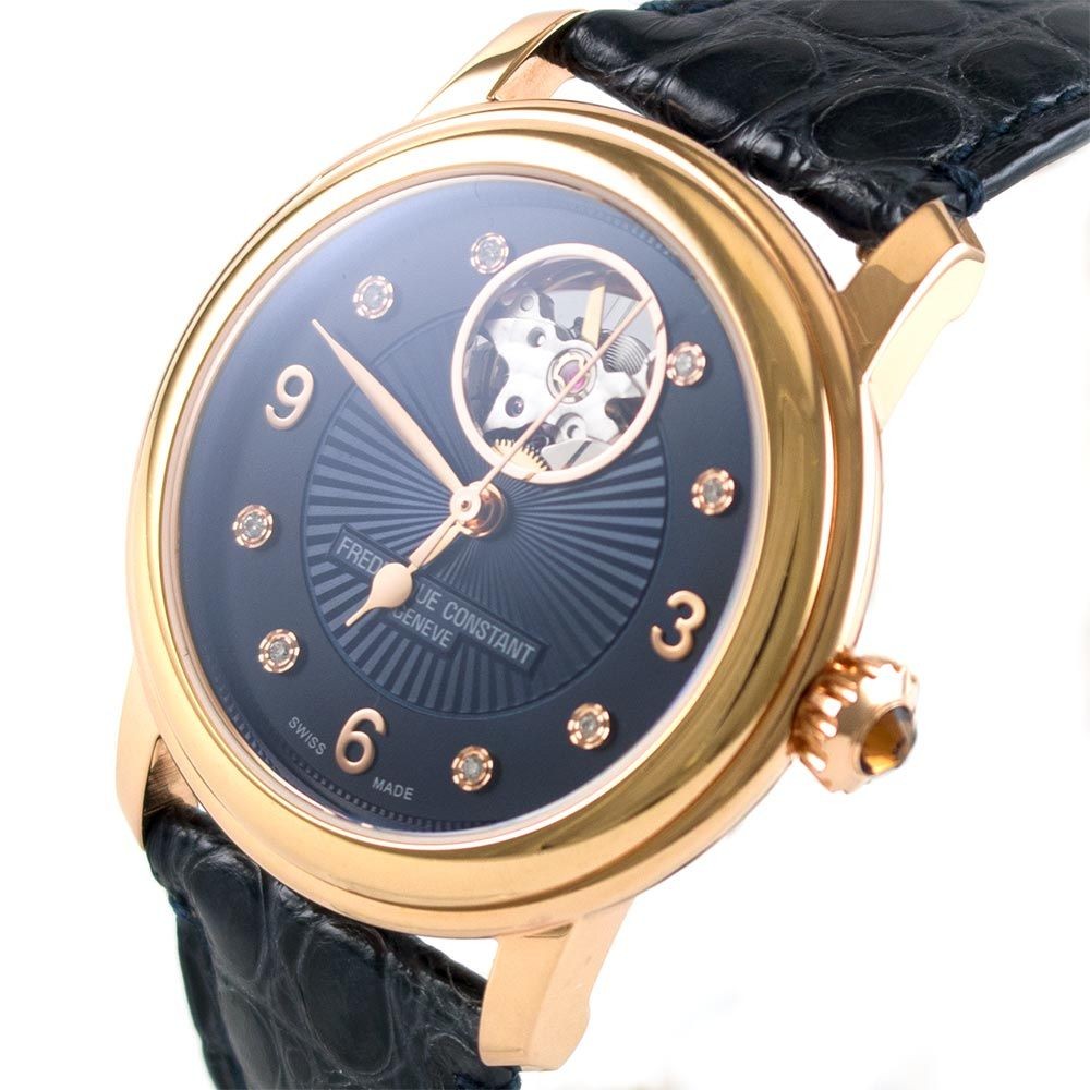 Frederique Constant Uhr Heart Beat Diamonds Rose Gold Plated Automatic