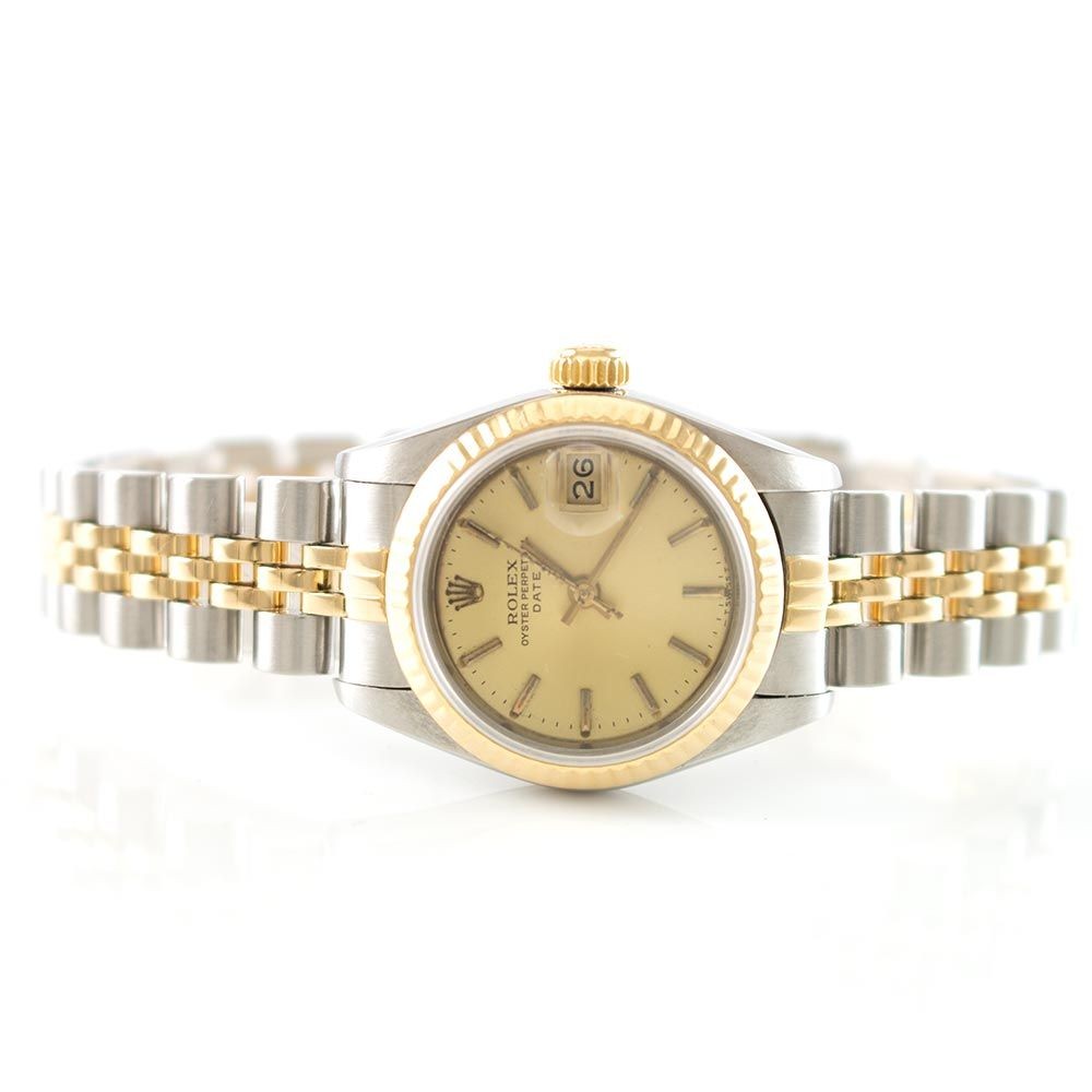 Rolex Uhr Date Lady gebraucht Edelstahl/Gold Automatik Ref. 69173